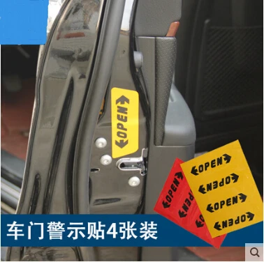 

4pcs/set Reflective Open Sticker Door Open Warning Safety Car Styling Car Sticker Auto Decor for Land Rover Range Rover/Evoque
