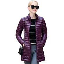 Весна 90% утиный пух невесомые пальто тонкий плюс размер 4XL пальто Женская легкая куртка зимнее пуховое пальто повседневные парки YP0609