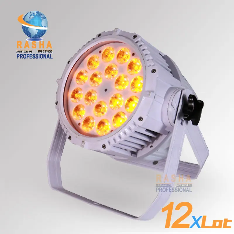 

12X LOT Rasha Best Sell IP65 Outdoor Waterproof 18pcs*10W 4in1RGBW LED Par Light Outdoor Par Light For Stage Party Disco Event