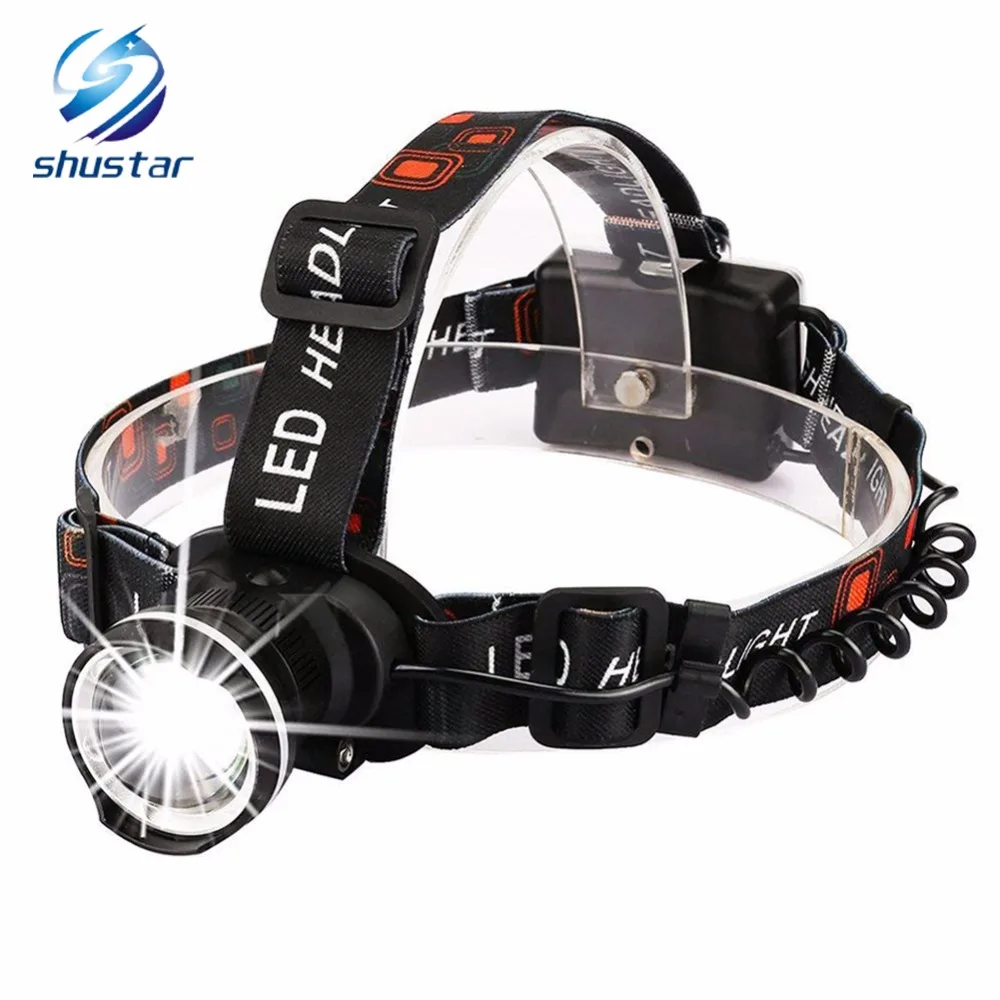 Super Bright LED Headlamp T6 LED Headlight zoomable headlamp 3 Modes