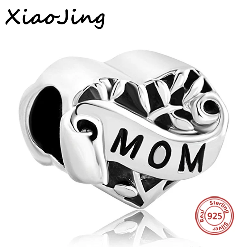 

2017 New Arrival charms Silver 925 original Antique MOM I love you Beads Fit Authentic Pandora Bracelets Jewelry For Women Gifts