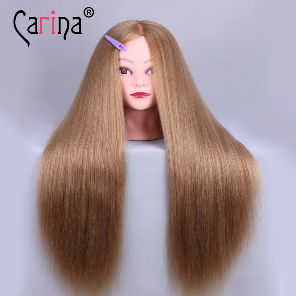 Training Mannequin Head With Hair 60cm Synthetic Fiber Cosmetology