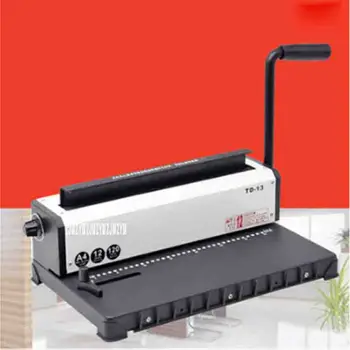 TD-13 더블 코일 아이언 링 펀치 바인딩 머신, 데스크 캘린더 압력 링 바인딩 홀 펀처, 4*4mm, 34 홀, 신제품