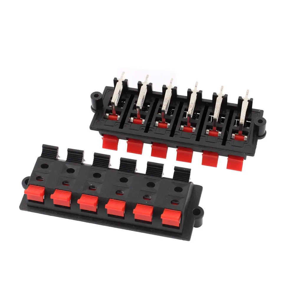 2pcs 12 Way Push Release Connector Plate Stereo Speaker Terminal Strip