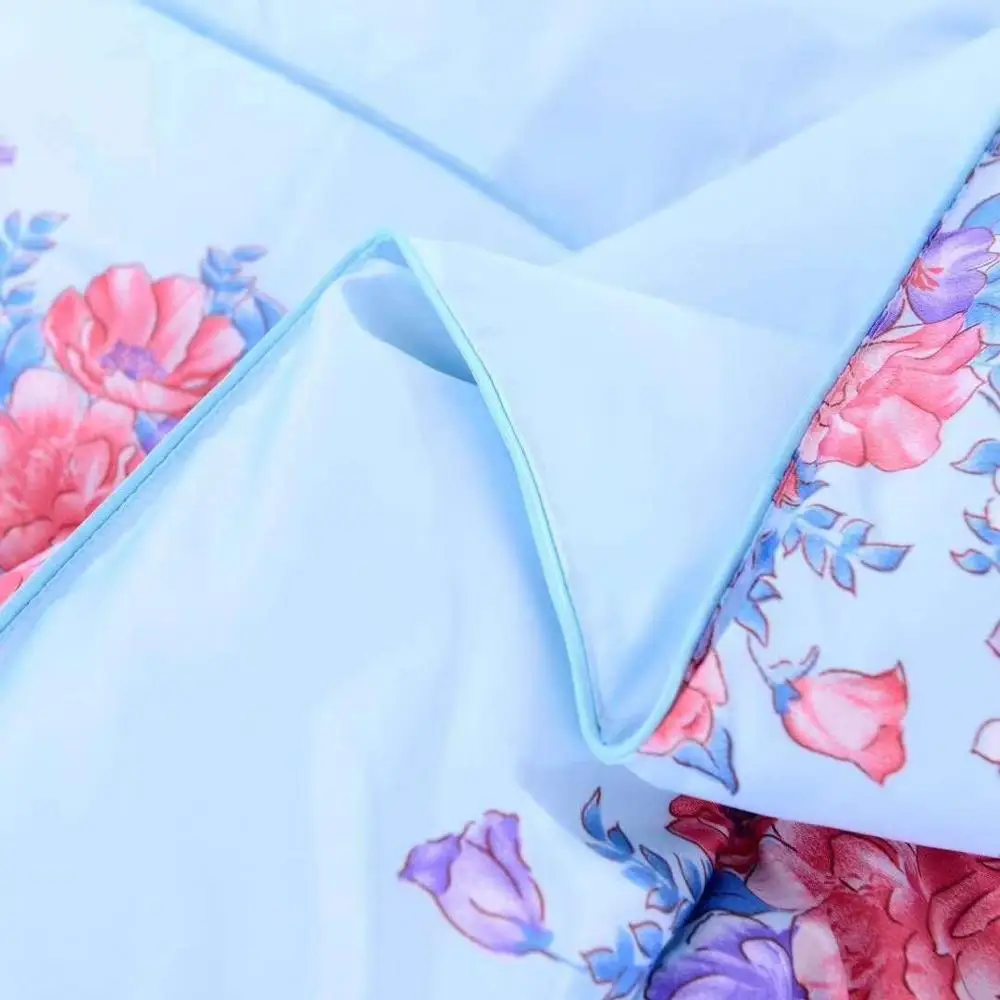 3D Flower Print Mulberry Silk Blanket Spring Autumn Warm Soft Patchwork Quilt Twin Full Queen King Floral Comforter Quilts bed comforter silk quilt