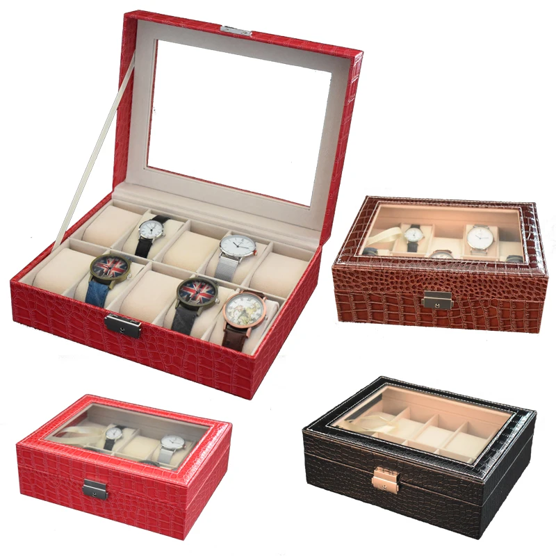 

10 Grids Handmade Watch Box Clock Box Time Box Watch Case for Watch Holding