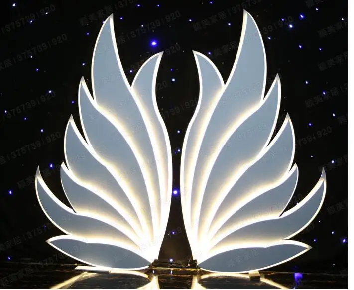 

New PVC Wedding Goods, Sculpture Projects, Stage Arrangement, Three-dimensional Luminous Angel Wings