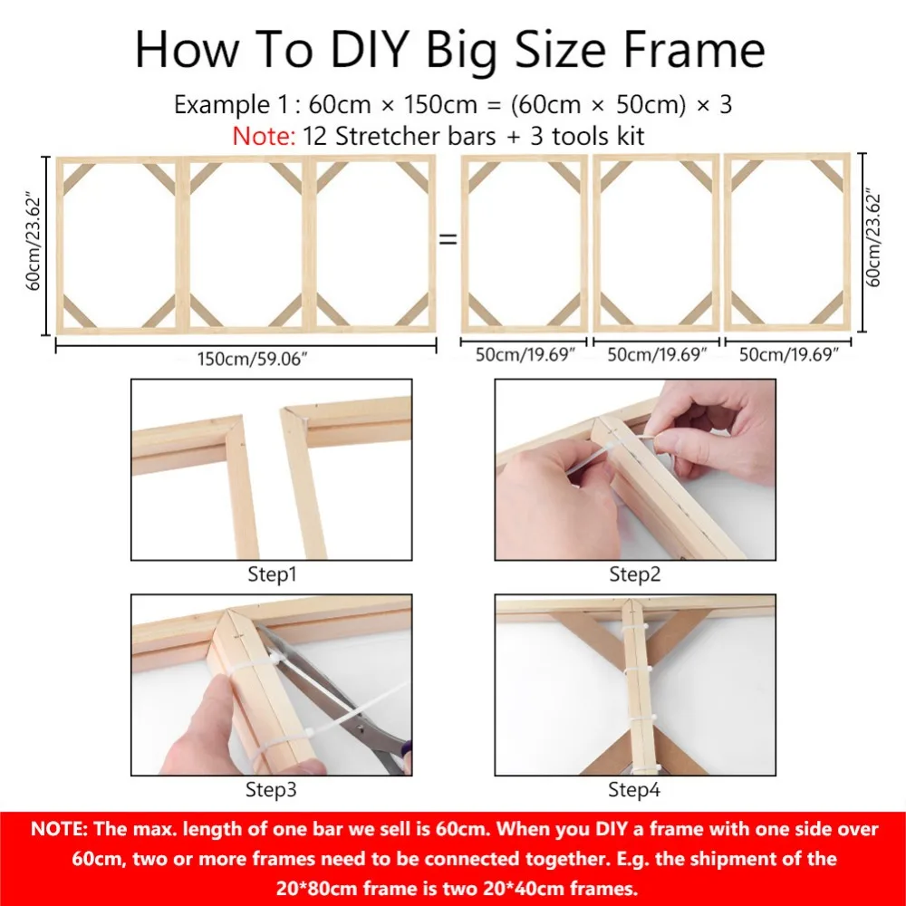 Diy деревянная внутренняя рамка деревянная Натяжная планка фоторамка световая рамка для картины на холсте картина маслом настенная художественная фоторамка