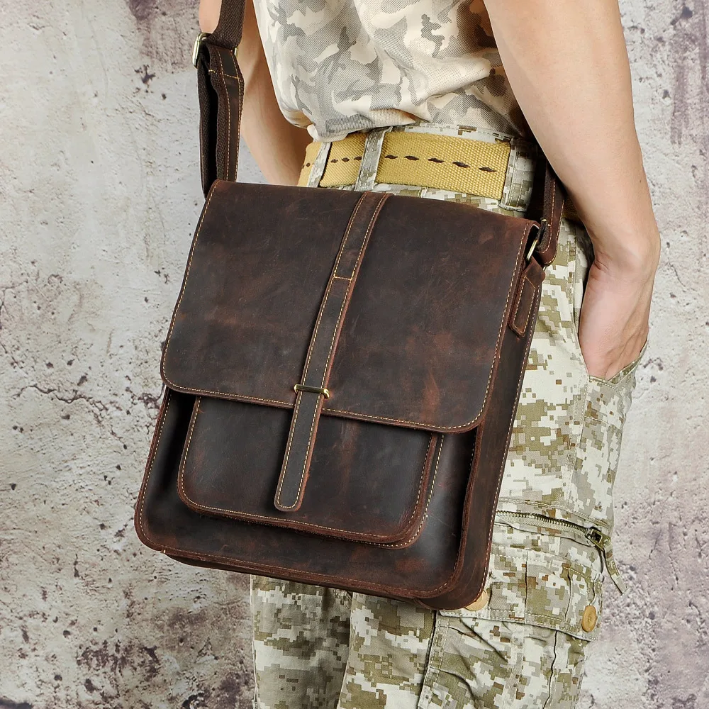 Оригинальная Кожаная модная повседневная сумка Mochila на плечо для планшетов, сумка для книг, Мужская дизайнерская сумка-мессенджер через плечо, сумка-портфель для мужчин 5867