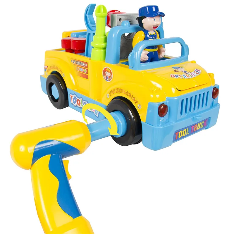 Fun Building Multifunctional Take Apart Toy Tool Truck with Electric Drill and Tools (3)