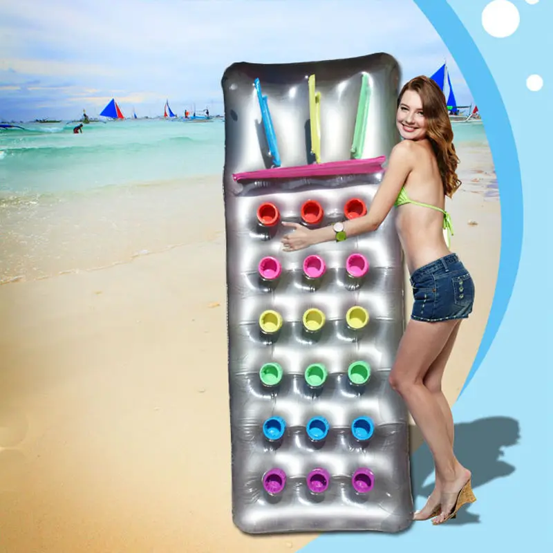 170-60cm-Inflatable-Floating-Row-18-Holes-With-Pillow-Lounger-Swimming-Borad-Air-Mattress-Comfortable-Pool