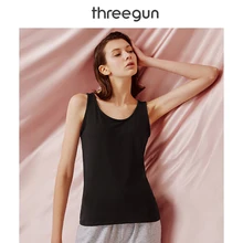 THREEGUN Топ для женщин Хлопок Танк Sheer Майка белый эластичный бретели для девочек нижнее бельё пикантные Lencero Спорт летняя рубашка без рукаво