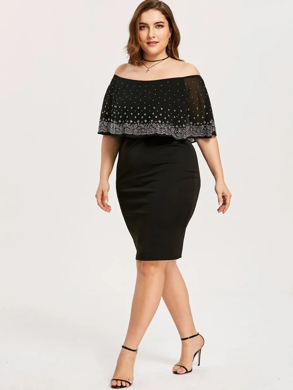 5XL Plus Size Women Knee Length Floral Maxi Dress Summer Casual Pencil