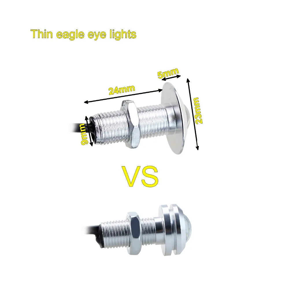 AOTOINK 1 шт. ультра тонкий 23 мм 12 В Автомобильный светодиодный орлиный глаз DRL Дневной ходовой светильник источник водонепроницаемый фонарь парковПредупреждение светильник AE