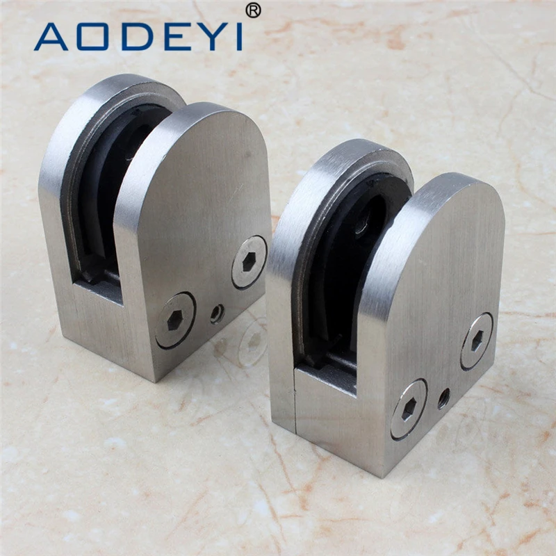 Glass Spigots SUS 304 Stainless Steel Glass Clamp Clip Flat Back Bracket For Handrail
