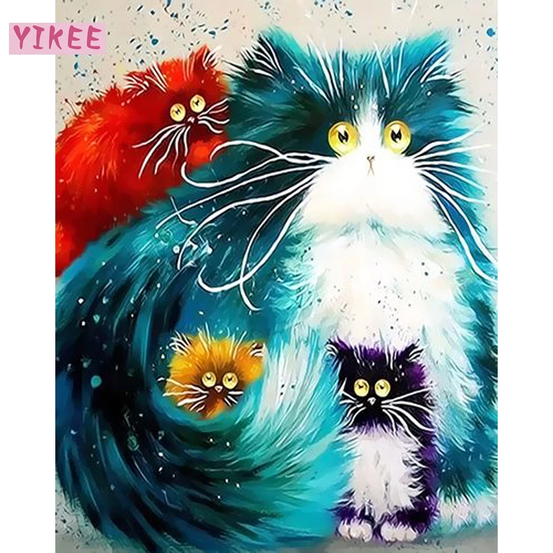 

painting by numbers cartoon for kids,cat picture oil painting,art by numbers