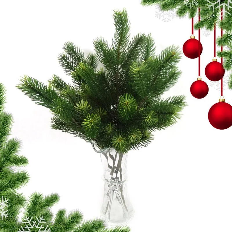 Artificial Plastic Green Pine Plants Branches Wedding Home Party Decorations DIY ChristmasTree Handcraft Accessories