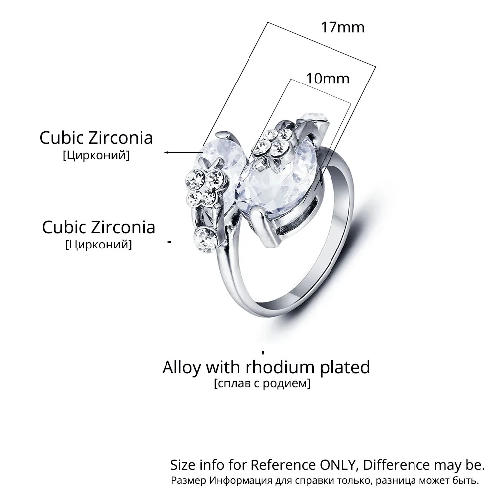Wedding Ring Accessories With White Cubic Zirconia Jewelry For Women Gift For Anniversary (JewelOra RI101940)