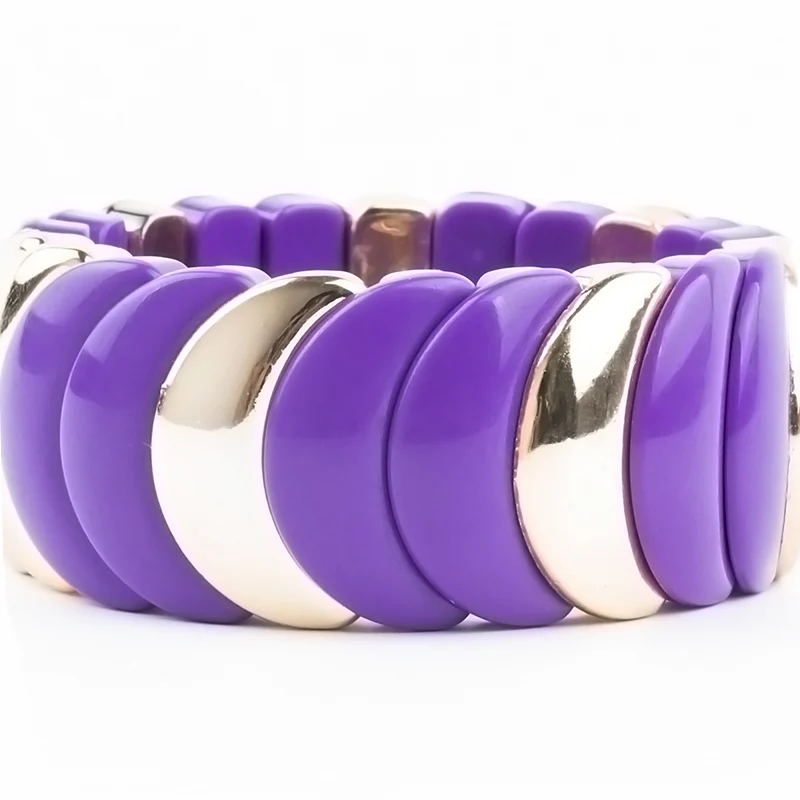 Vintage Resin Cuff Fashion Bracelets Bangles for Women Statement Stretch Geometric Acrylic Bracelet Simple Charm New Jewelry (4)