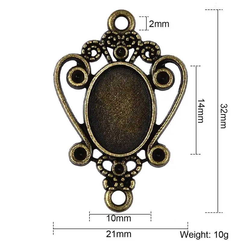 5 шт./лот Цинковый Сплав Кулон Кабошон Установка 10x14 мм плоское овальное гнездо для камня ожерелье под античную бронзу драгоценный камень база ювелирных изделий Компоненты - Цвет: No.20