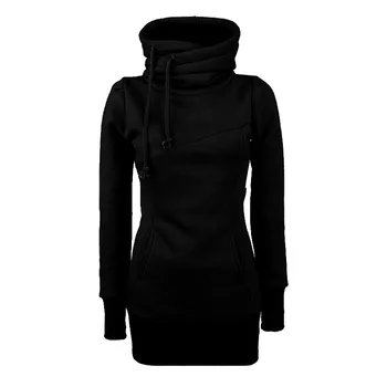 

new autumn gothic fashion woman sweatshirt full solid casual pullovers tie collar slim sheath comfortable sweatshirt