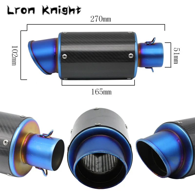 Para YAMAHA YZF-R1 YZF R1 FZ1 MT-07 XJ6 MT-09 YZFR125 MT 07 09 Universal 51mm motocicleta silenciador de escape fibra de carbono la CESPAP