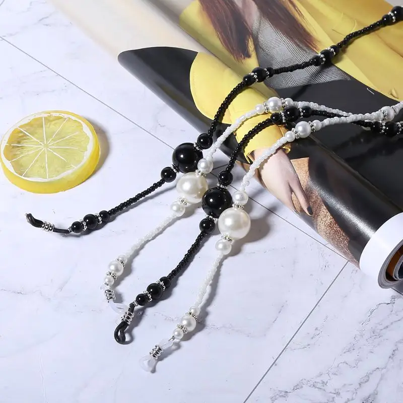 Черный, Белый цвет Искусственный жемчуг бусины бисером шнурок для очков шнур очки для чтения очки цепочка-держатель Декор