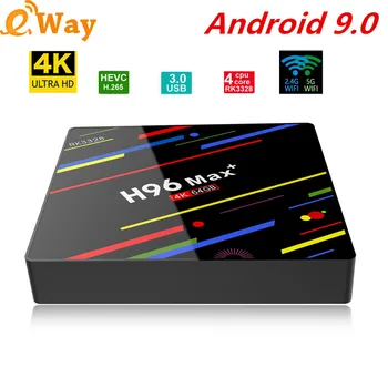 

2019 Hot Tv box android 9.0 H96 MAX+ RK3328 4G 16GB 32GB 64GB Android tv box 2.4/5.0G WiFi 4K 3D 100M USB3.0 Android box