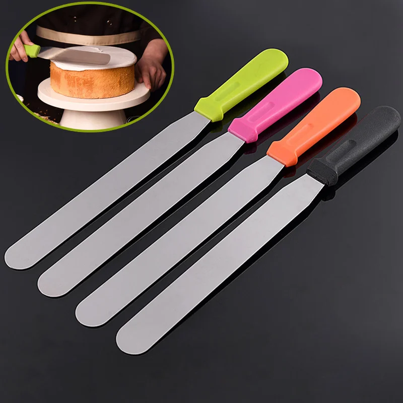 Baking Pastry Spatulas Straight Stainless Steel Kitchen Butter Cream Blade Cake Bakeware Tools