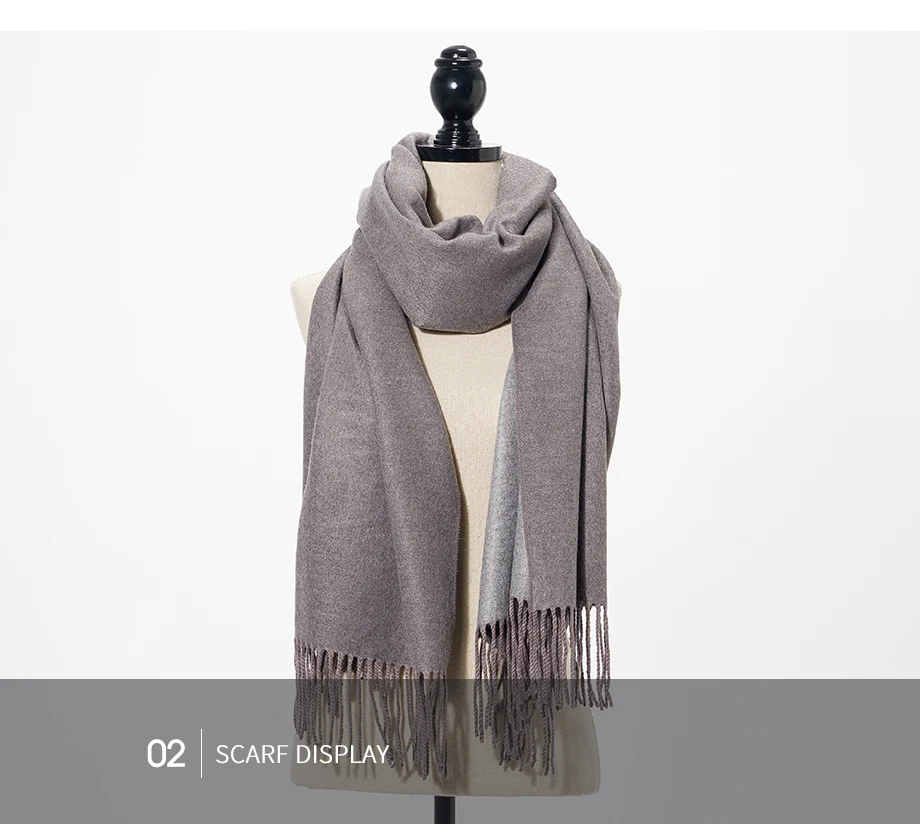 Women's Cashmere Scarf Winter Pashmina Solid Woman Fashion Scarves&Shawl Lady's Knit Shawl Long Scarf Wraps Size180cm65cm (18)