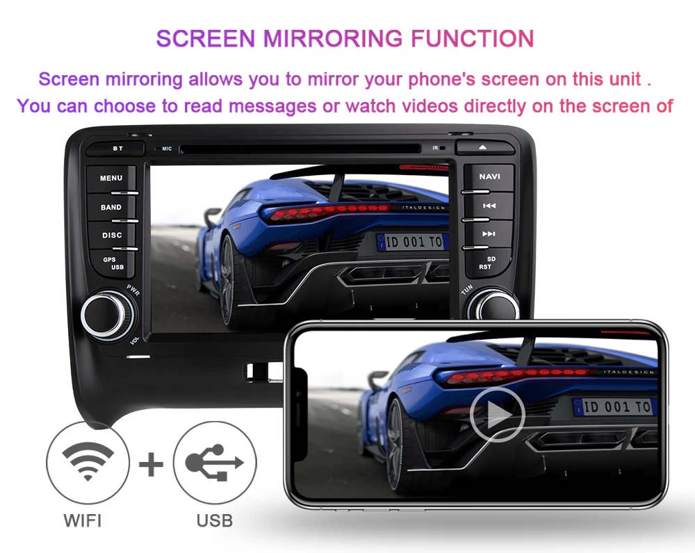 Sale 2 Din Android 9.0 Car DVD GPS Player For AUDI TT MK2 8J 2016 2007 2008 2009 2010 2011 2012014 Multimedia stereo Navigation Radio 6