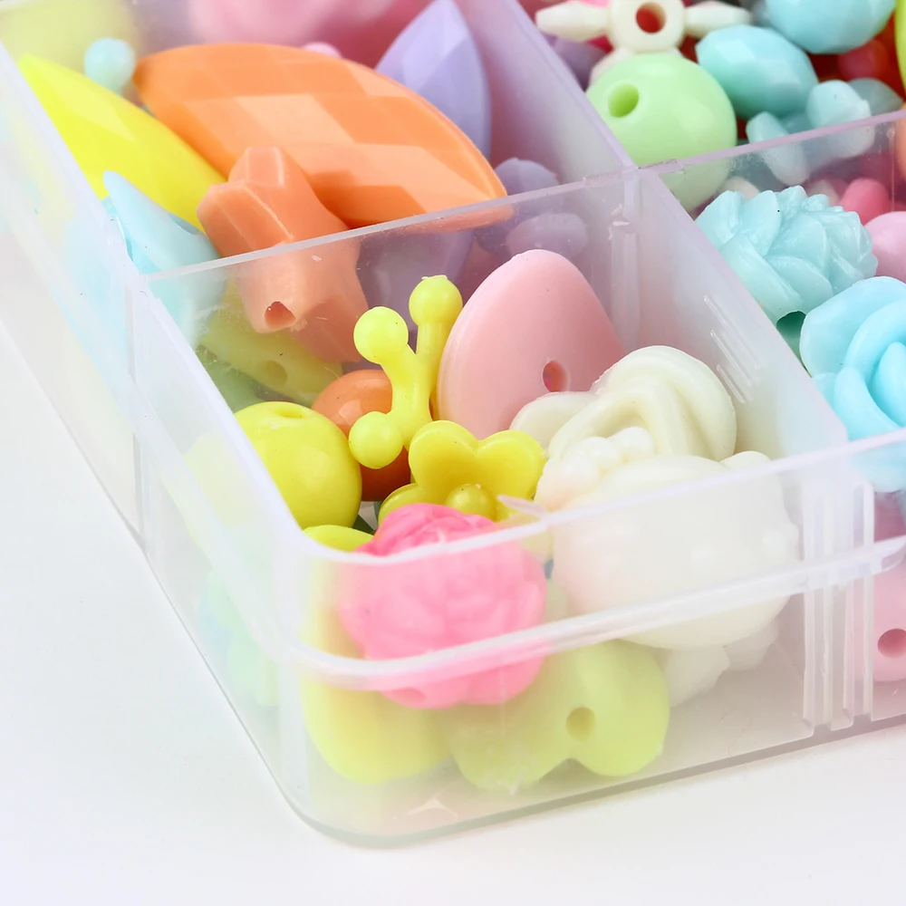 Foosballjon 安い 450 ピースカラフルな Diy のビーズのおもちゃジュエリーネックレス帽子 作るキット幾何学形のプラスチックビーズ教育子供クラフトギフト オンライン 価格