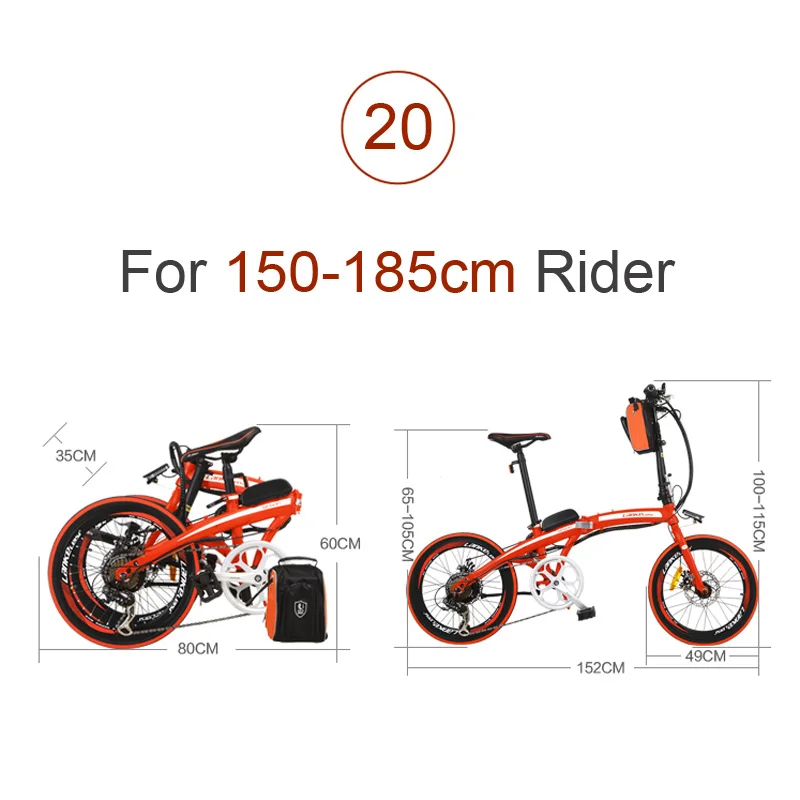 Excellent QF600 Portable 20" Quick-Folding Electric Bicycle, 36V 15Ah Battery, Aluminum Alloy Frame, Folding Pedal, Disc Brakes 5