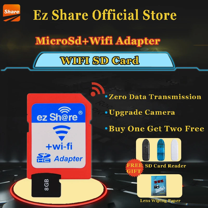 Лучший Бесплатная доставка ez Доля микро SD адаптер Wi Fi Беспроводной 8 г 16 г 32 г Class 10 TF карты памяти MicroSD адаптер Wi Fi картао де memoria