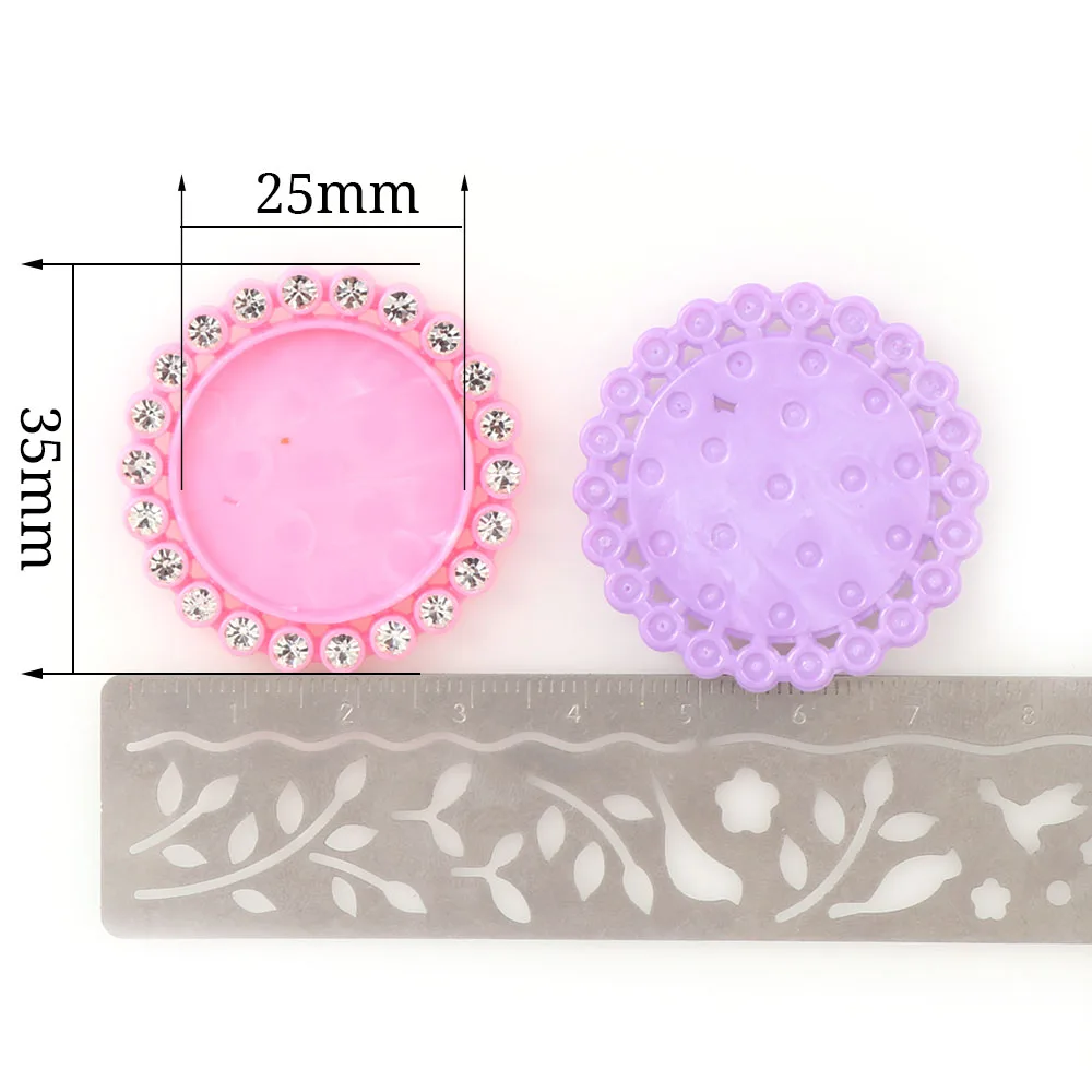 Смешанные цвета, 20 шт, внутренняя 25 мм круглая пуговица из полимера, плоская задняя часть, основа, пустая, с кристаллами, стразы, сделай сам, ювелирное изделие