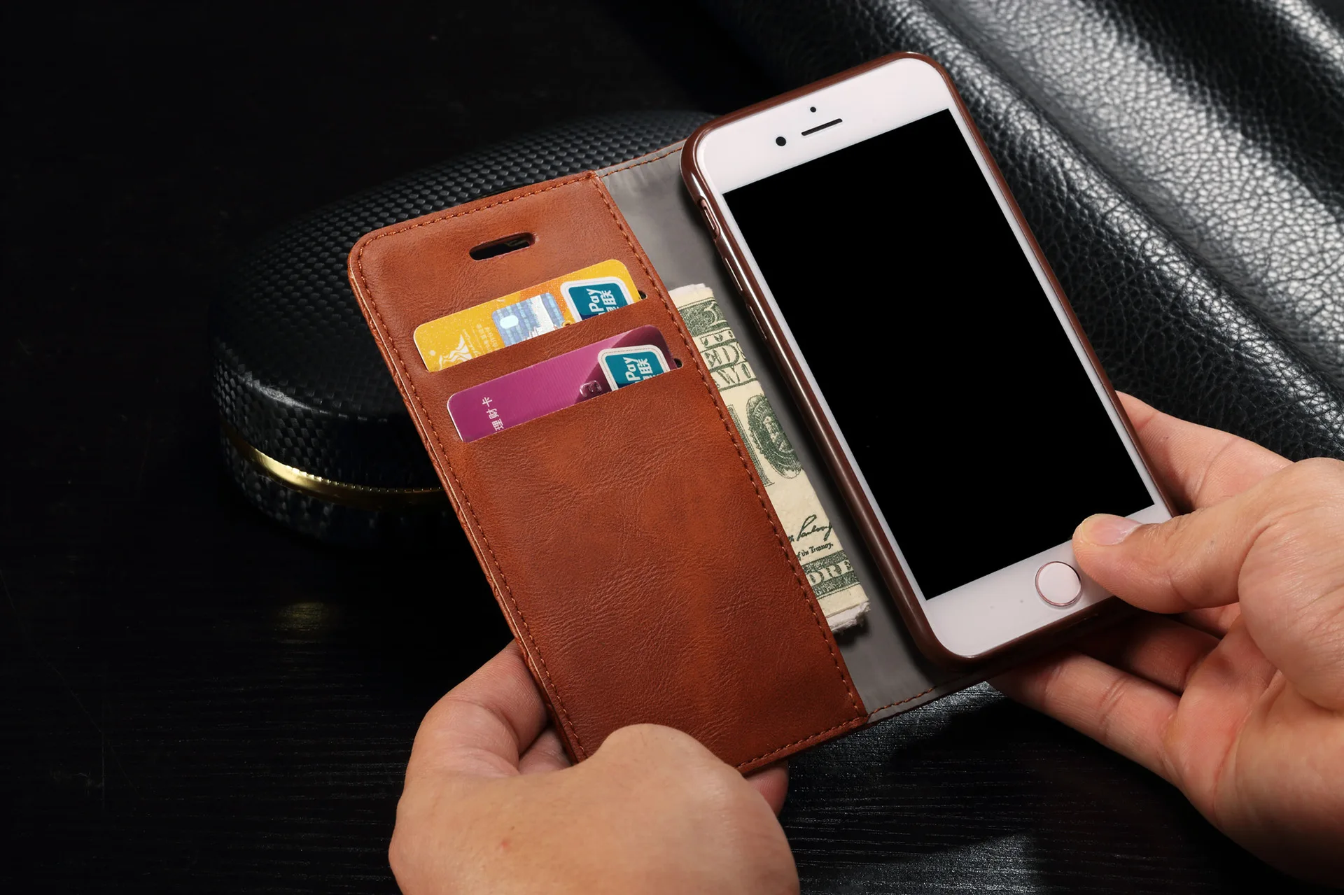 Beworld для Apple iPhone 6S чехол тиснение решетки кожаный ТПУ телефон флип бумажник