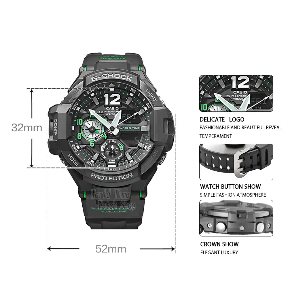 Часы Casio G SHOCK летные часы мужчины топ роскошный комплект LED военный хронограф