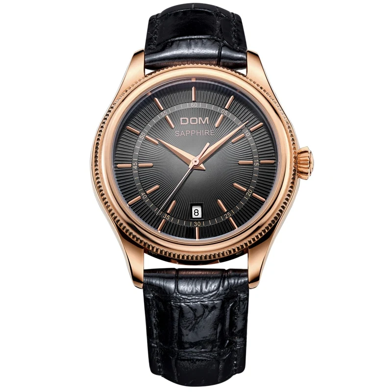 DOM мужские часы Топ бренд класса люкс водонепроницаемые кварцевые кожаные знаменитые часы мужские Relogio Masculino M-518L-7M - Цвет: M 518GL 1M