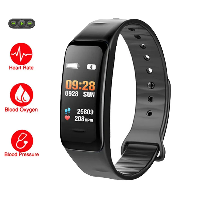 Push Weather Smart Bracelet Watch Heart Rate/Blood Pressure Monitor APP