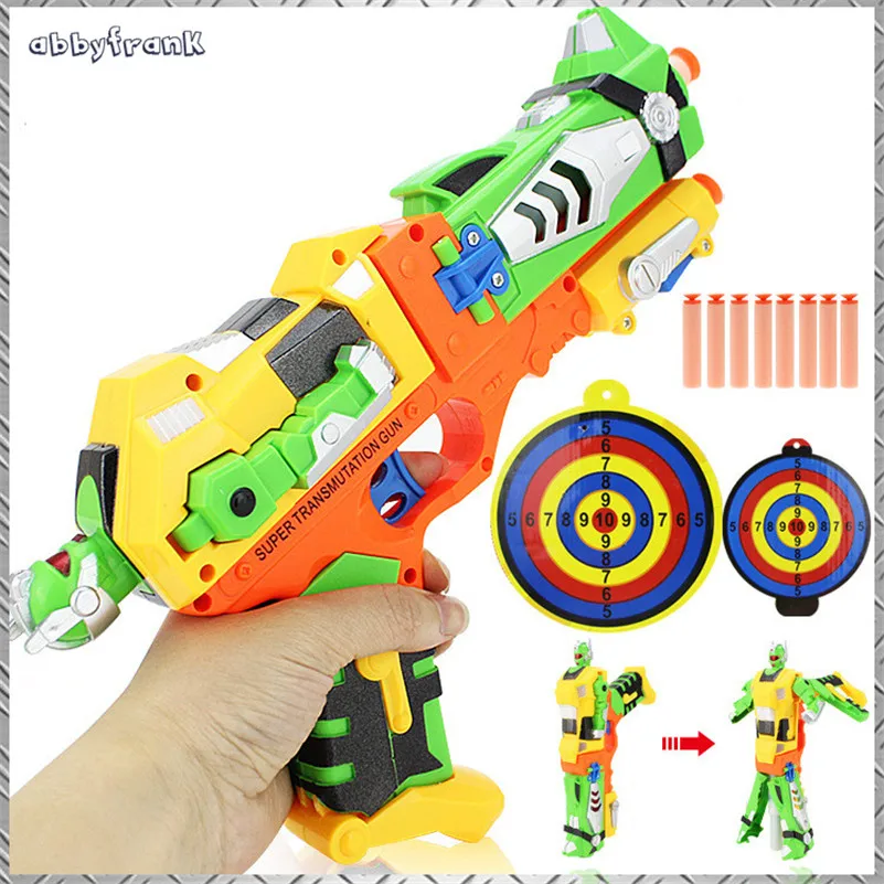 Abbyfrank Plastic Deformable Robot Toys Gun Soft Bullet Shooting Target