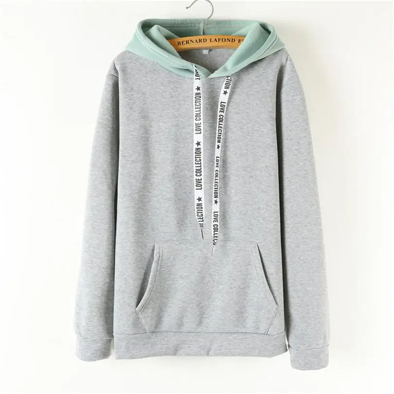 Oversized Hoodies Women Korean Harajuku Hooded Sweatshirt Long Sleeve Color Matching Autumn Winter Tops Female Tracksuits - Цвет: scj603