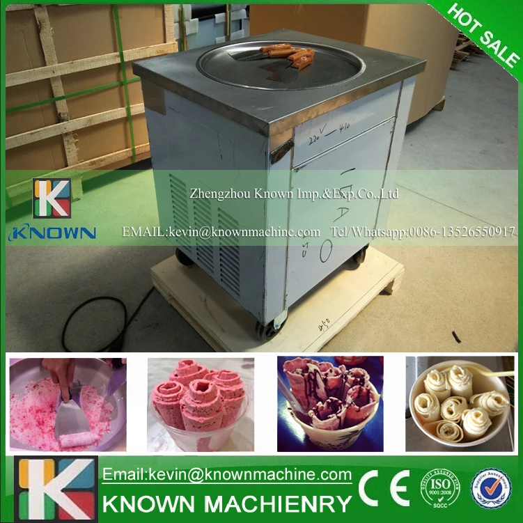 

The 110V single pan fried ice cream roll machine with R404A / R410A refrigerant