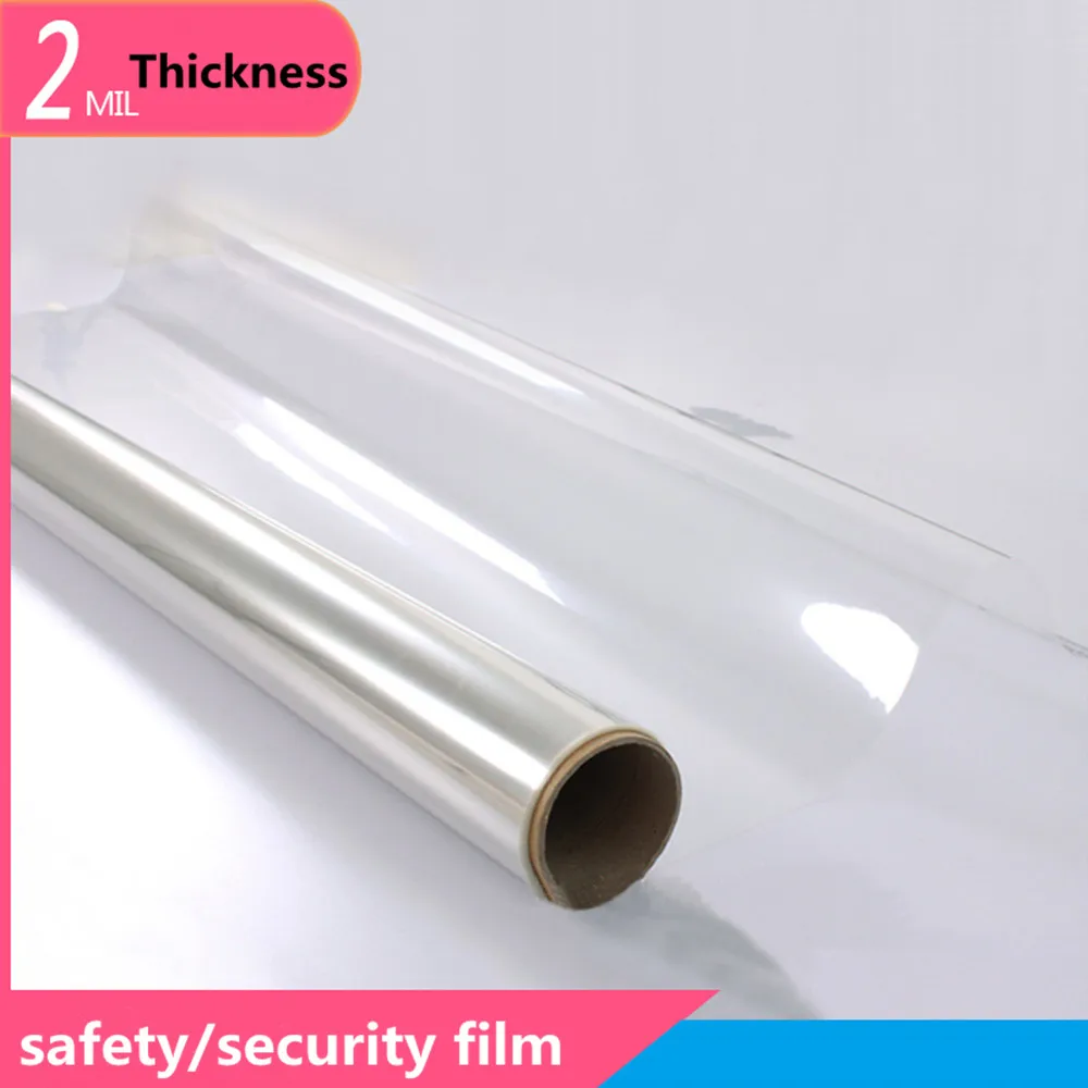 

SUNICE Waterproof Window Film 50cmx200cm Safety Film Clear Transparent Security Window Foils Anti-shatter Protection Car Home