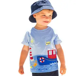 Милая рубашка для маленьких мальчиков Одежда для маленьких мальчиков и девочек летняя футболка для мальчиков детские топы Короткий рукав