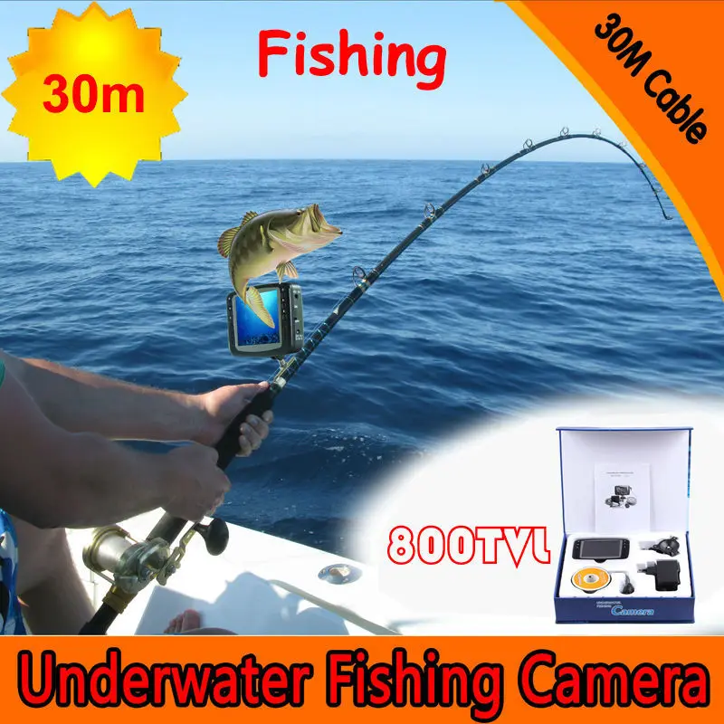 

Visual Fish Finder 8 IR LED HD 800TVL 3.5'' Color LCD Monitor Underwater Ice Video Fishing Camera System 30m Cable wide angle