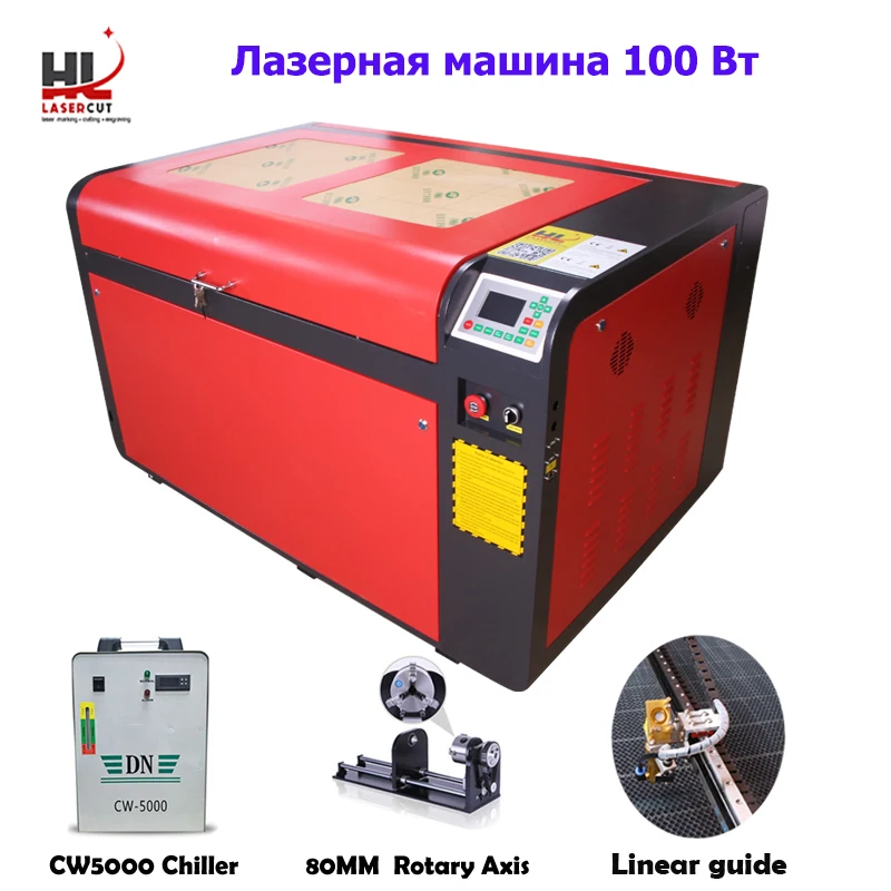 Без налога для России машина лазерной гравировки RECI 100 Вт 1060 ткань из акриловой