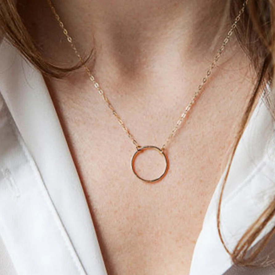 FLTMRH shuo Min Gold and Silver Infinity Double Circles Necklace for