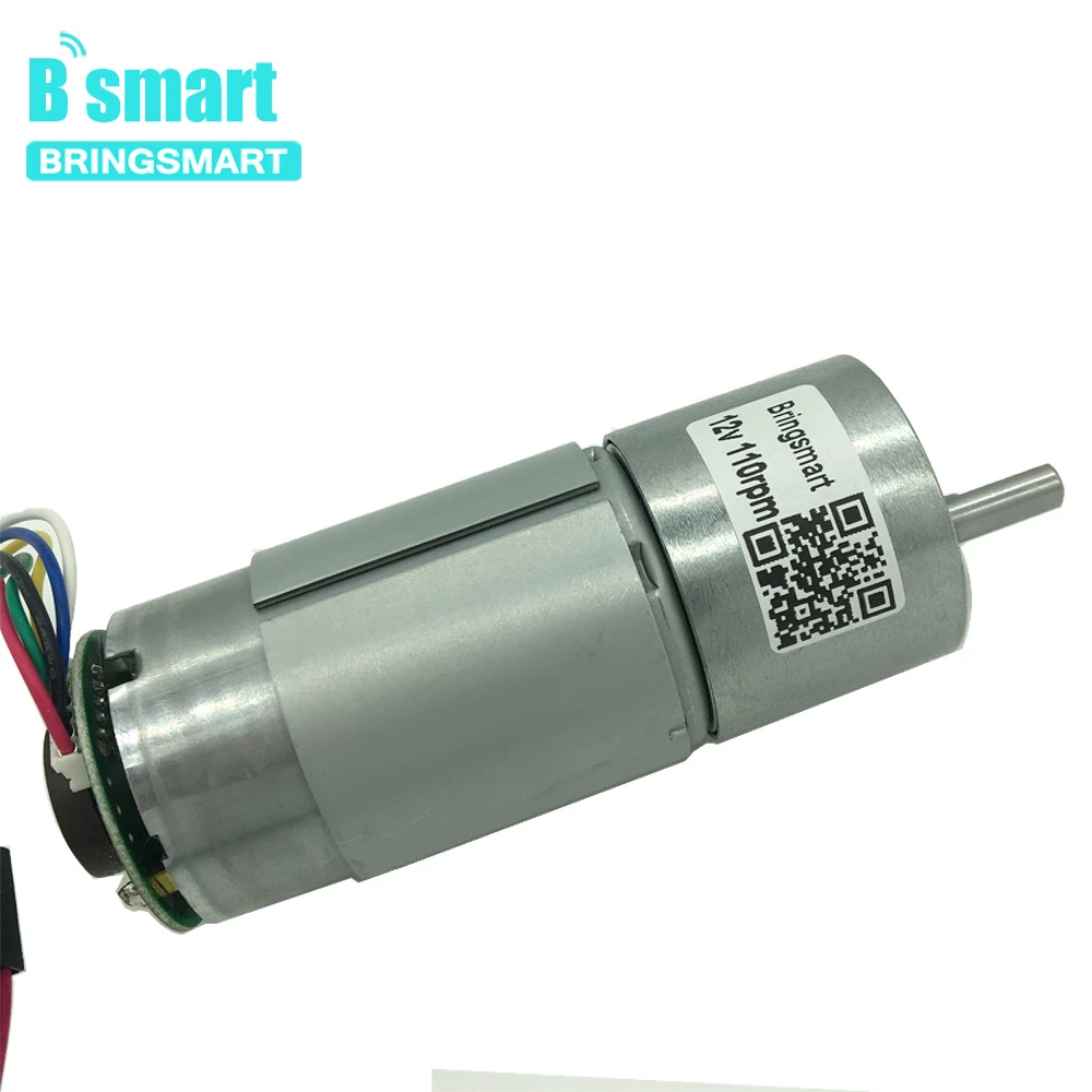 

Bringsmart DC Geared Motor With Encoder Disk Metal Motor High Torque 4-2000rpm 6V 12V 24V For Door Lock Smart Device JGB37-540B
