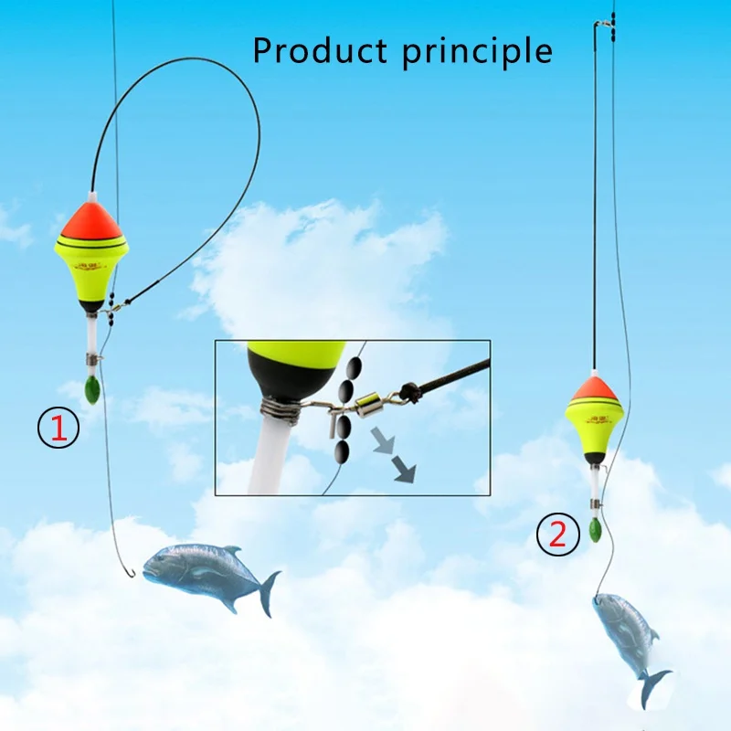 New EVA Automatic Fishing Float Fishing Artifact Stainless Steel  Vertical Buoy For Lake Reservoir River Fishing Tool