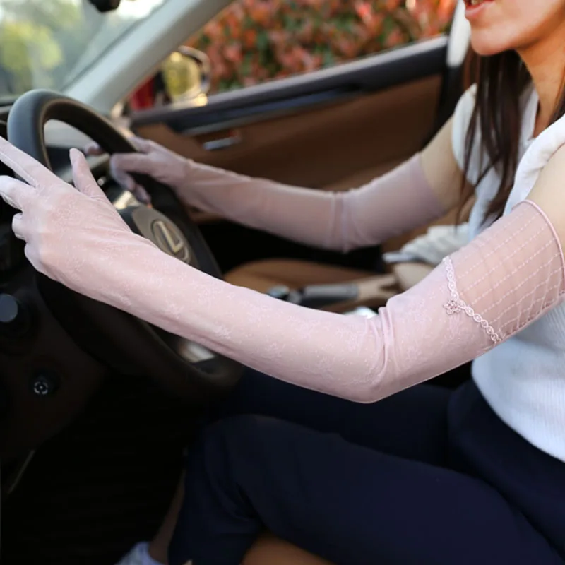 1 Pair Long Finger Elbow Sun Protection Gloves Opera Party Prom Costume Gloves Women Sexy Lace Touch Mittens Driving Glove (1)